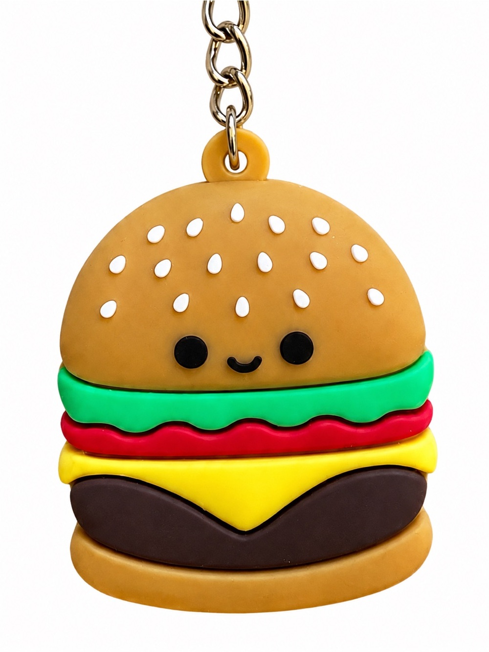 Cute Kawaii Hamburger Burger Keychain Rubber Bag Charm Fast Food Novelty NWT - Picture 2 of 3